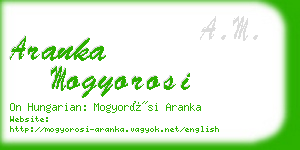 aranka mogyorosi business card
